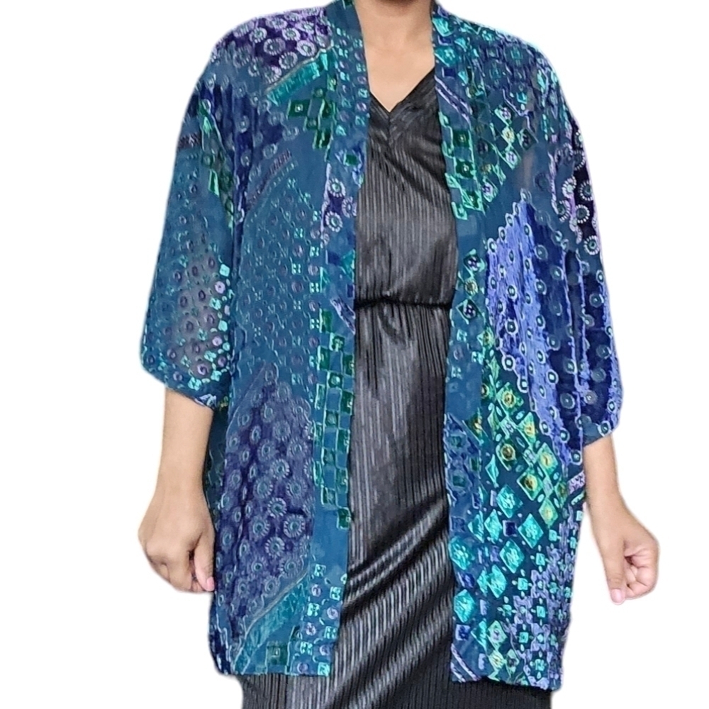 Vintage Draper’s & Damon’s Printed Silk Kimono Style Jacket